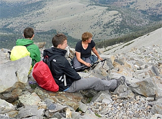 Frank, Jan-Jaap en Gerda in Great Basin National Park.